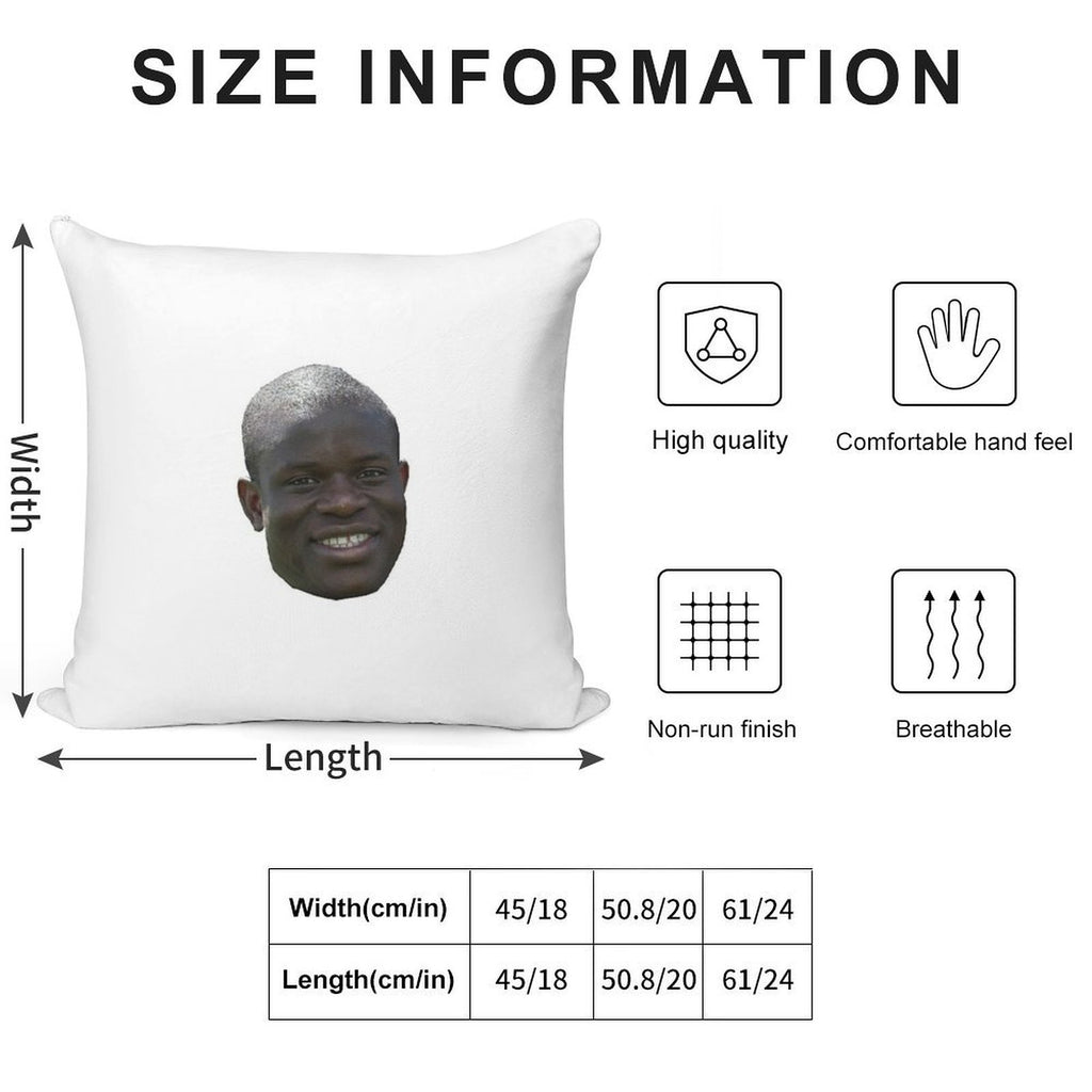 N'golo Kante Head Soft Bedroom Essential Throw Pillow