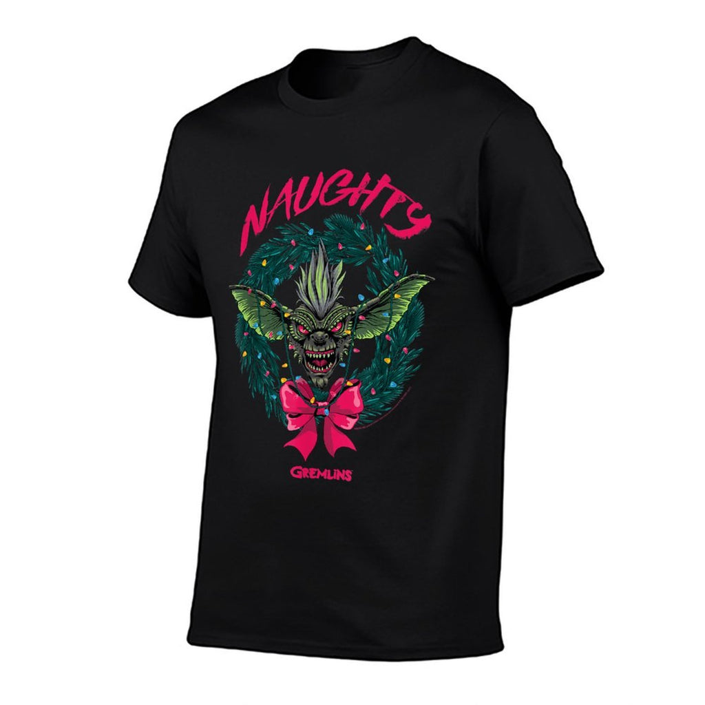 Gremlins Naughty Gremlin Wreath Retro Holiday Movie  Easy-care T-Shirt