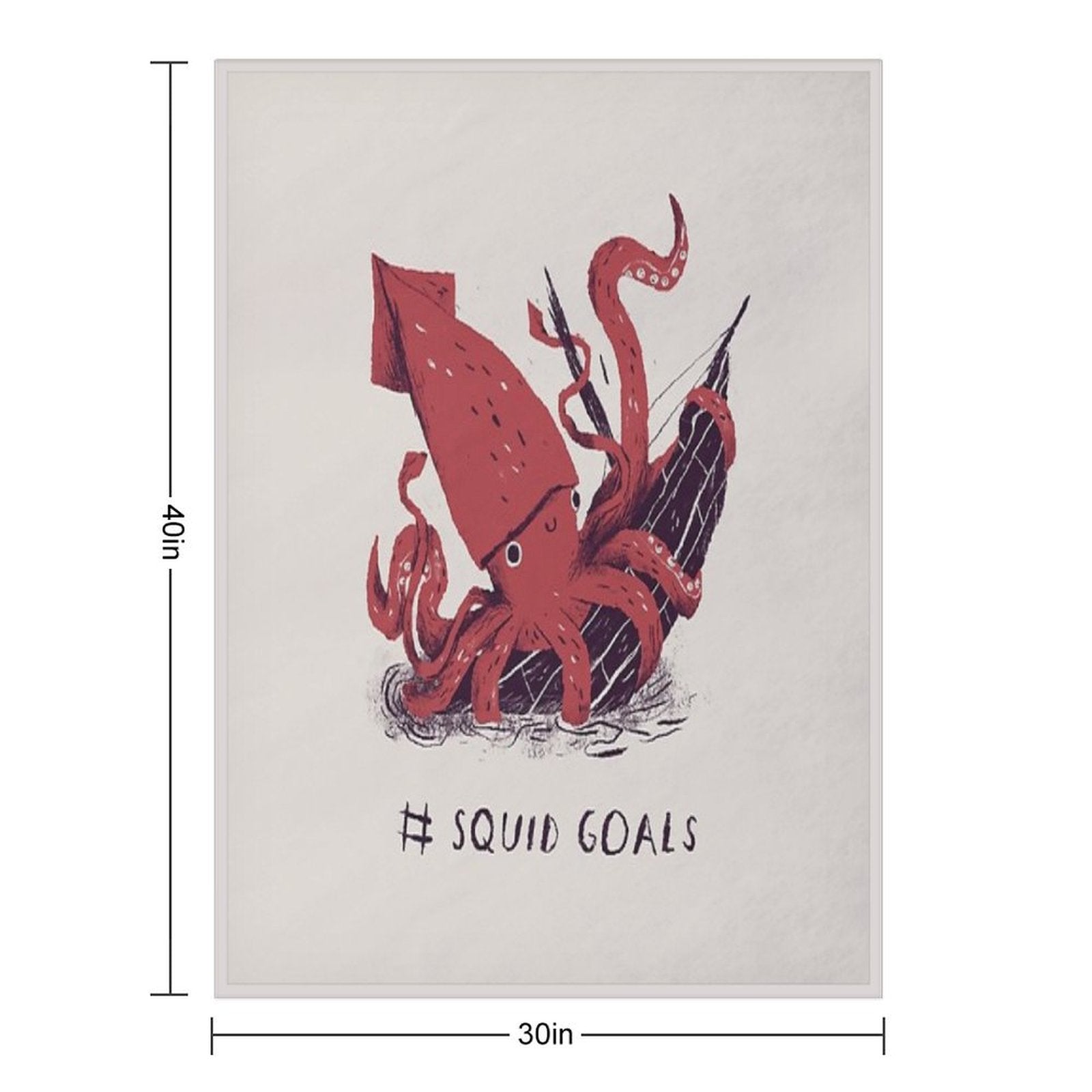 Squid Goals Easy Care Throw Blanket