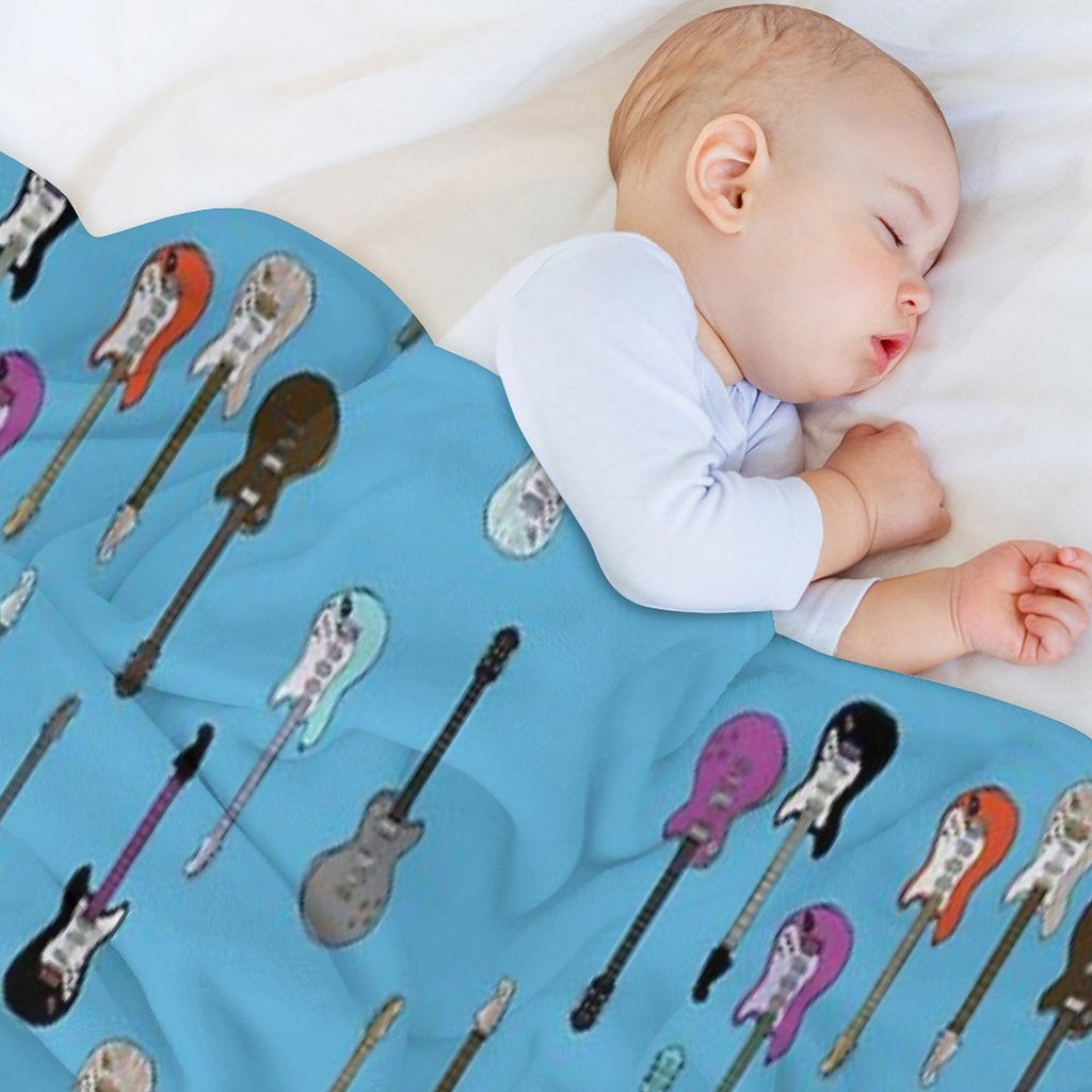 Guitars Blues Machine-washable Throw Blanket