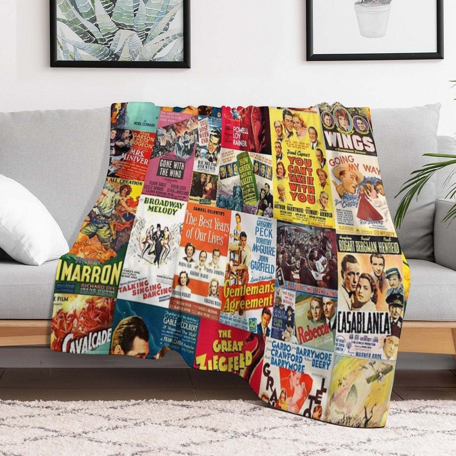Classic Movie Posters from First 20 Best Picture Winners Premium Throw Blanket