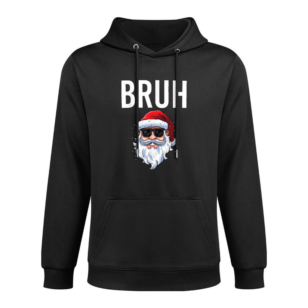 Merry Christmas Bruh Meme Funny Saying for Brother Boys Men Medium-Weight Fabric Hoodie