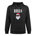 Merry Christmas Bruh Meme Funny Saying for Brother Boys Men Medium-Weight Fabric Hoodie