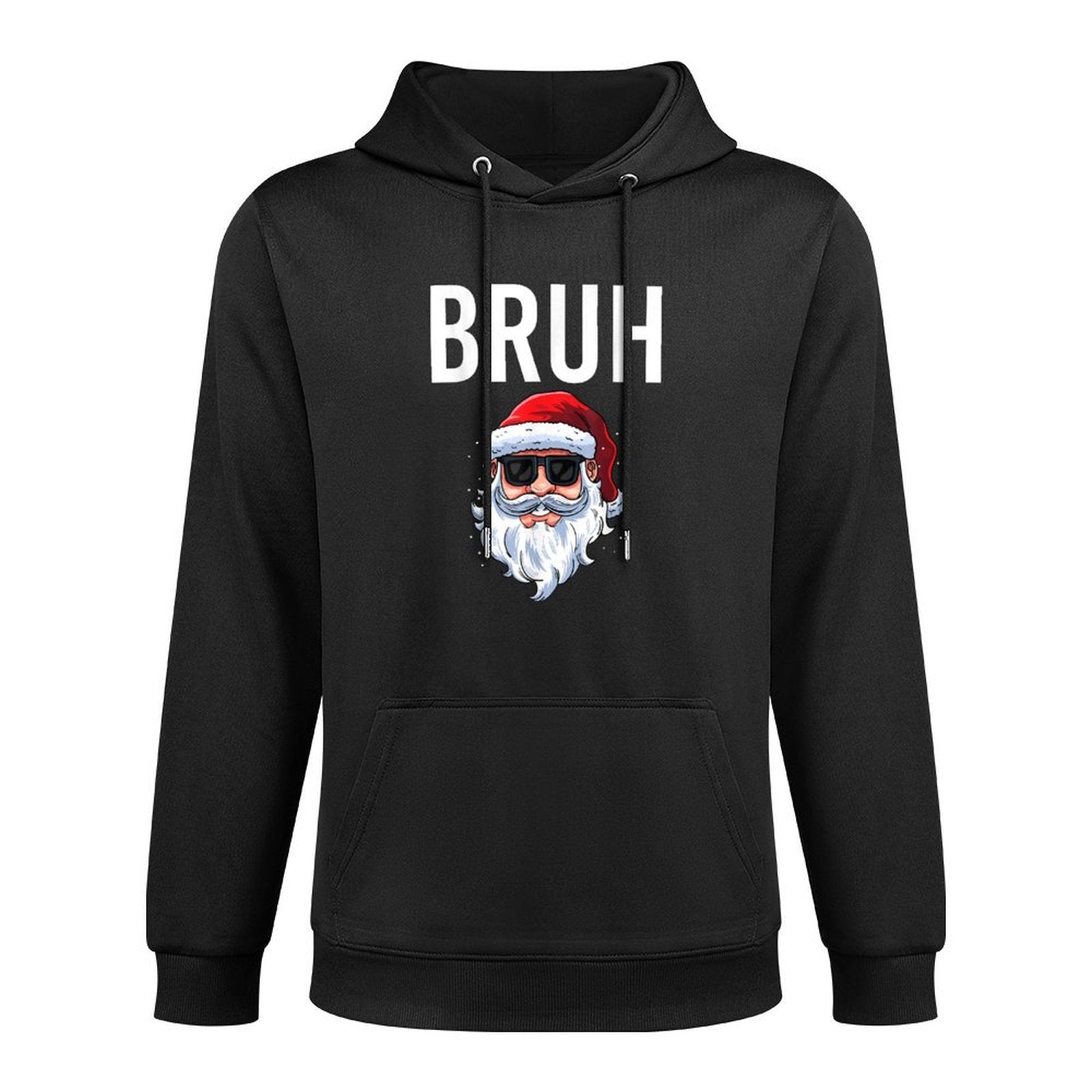 Merry Christmas Bruh Meme Funny Saying for Brother Boys Men Medium-Weight Fabric Hoodie