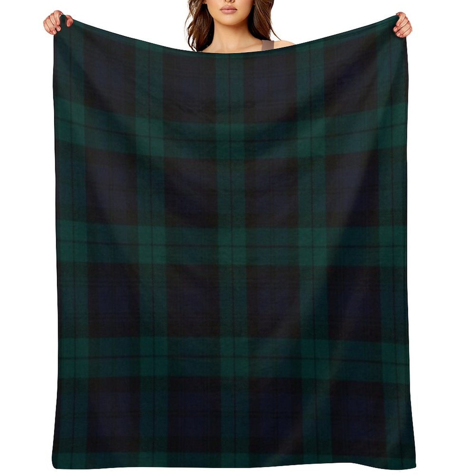 Black Watch Scottish Tartan Wrinkle-free Throw Blanket