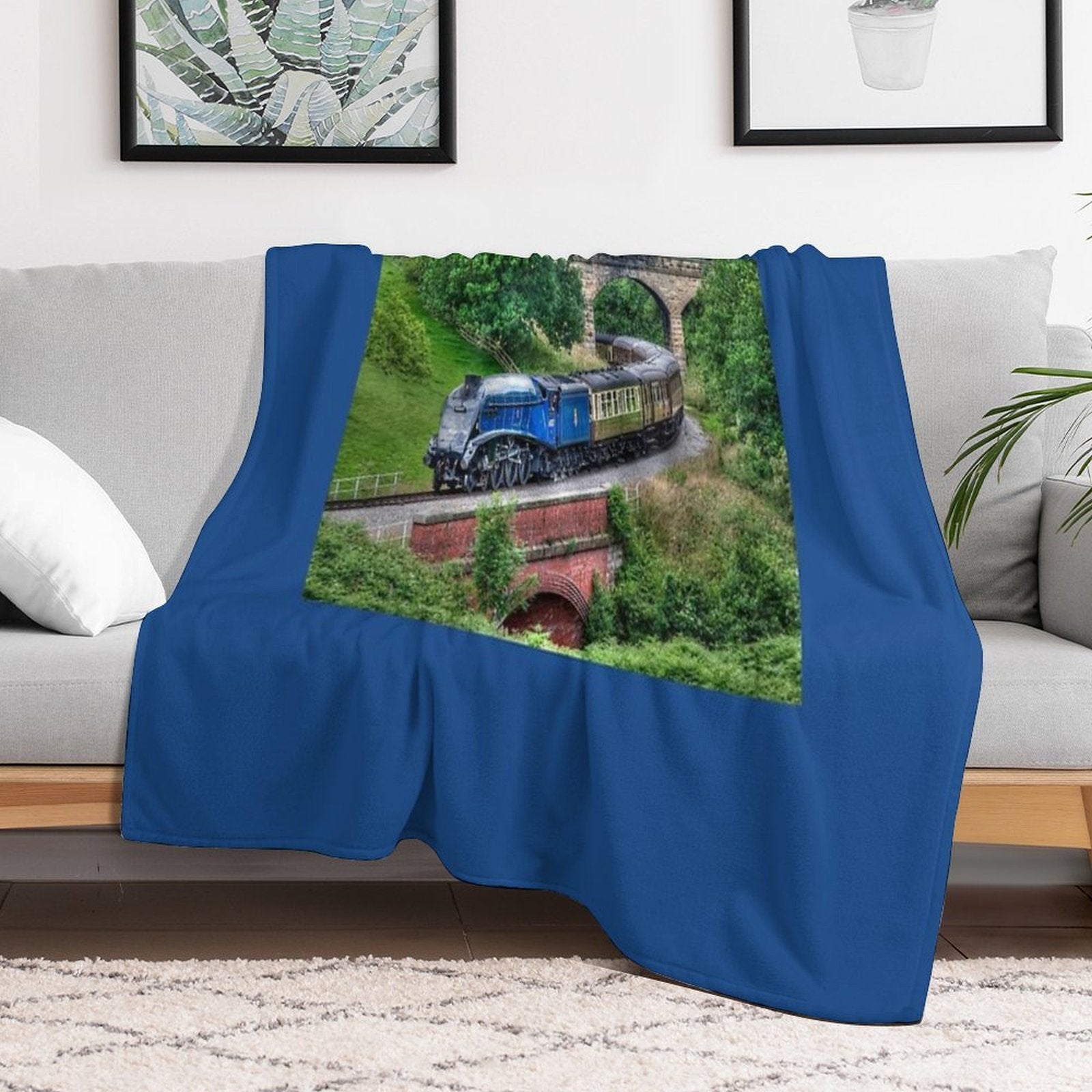 60007 Sir Nigel Gresley Locomotive Plush Throw Blanket