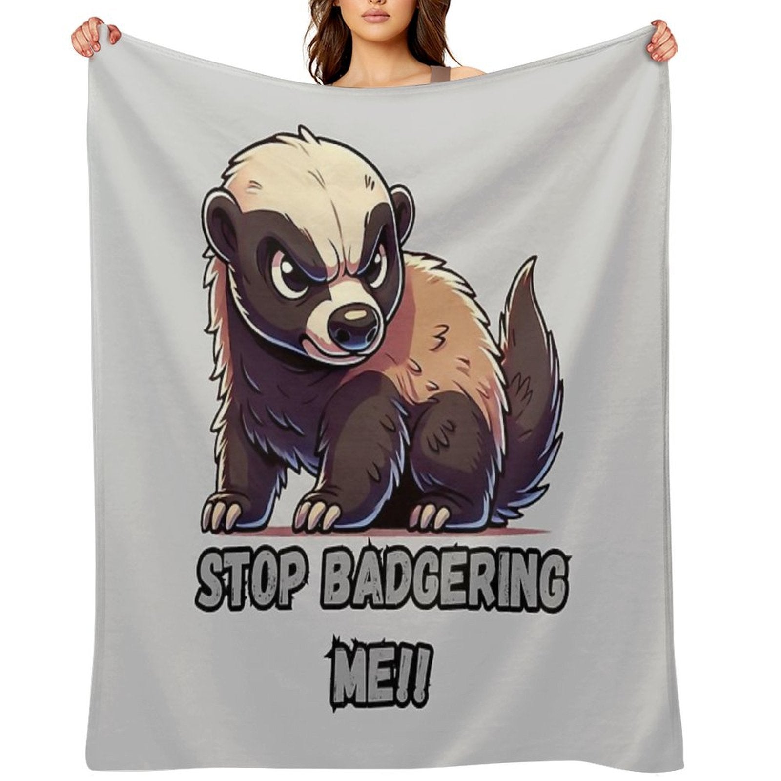 Stop Badgering The Angry Badger! Lightweight Throw Blanket