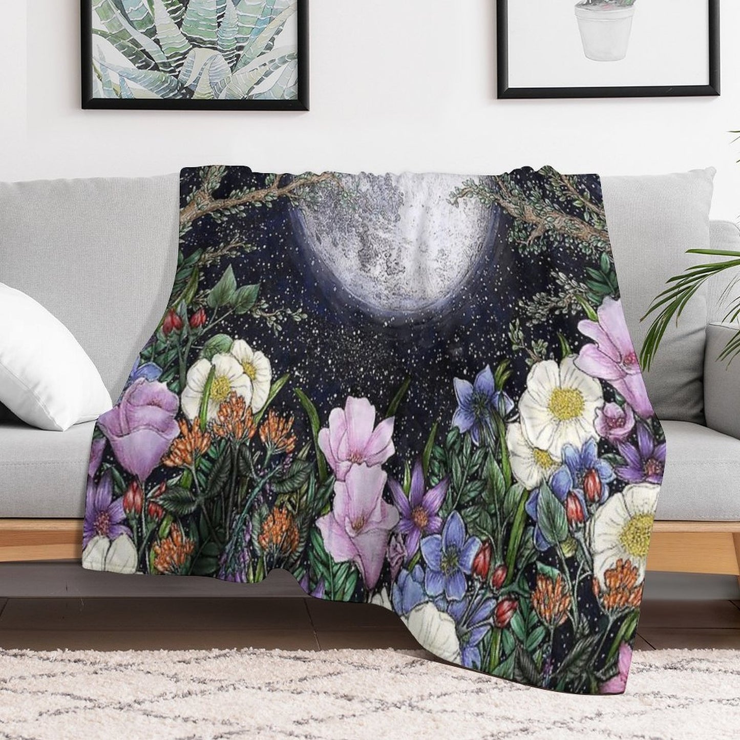 Midnight in The Garden II Shrink-resistant Throw Blanket