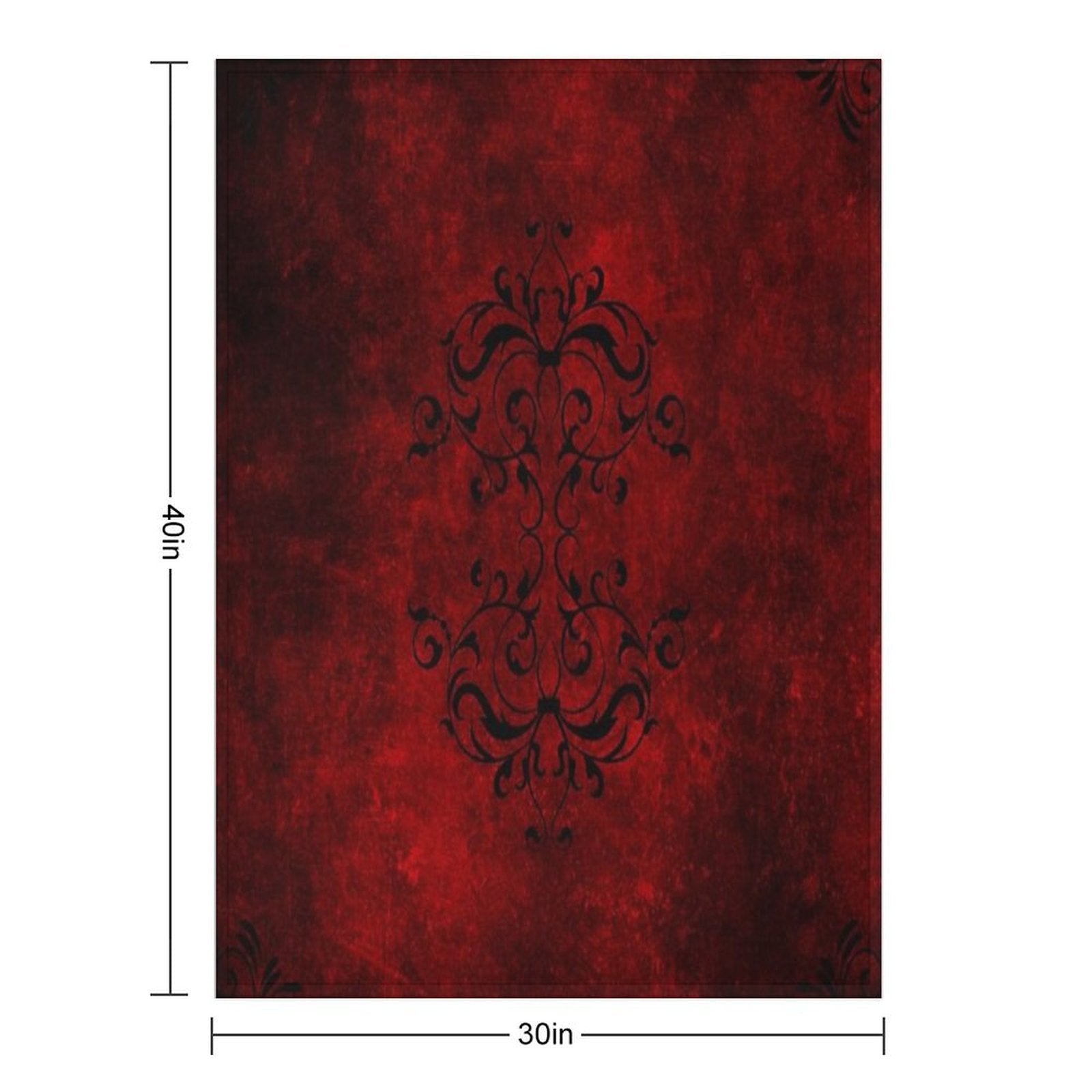 Vintage Red Designer Machine-washable Throw Blanket