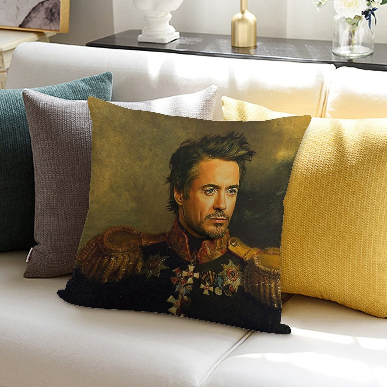 Robert Downey Jr - Replaceface Soft Gift Ready Throw Pillow