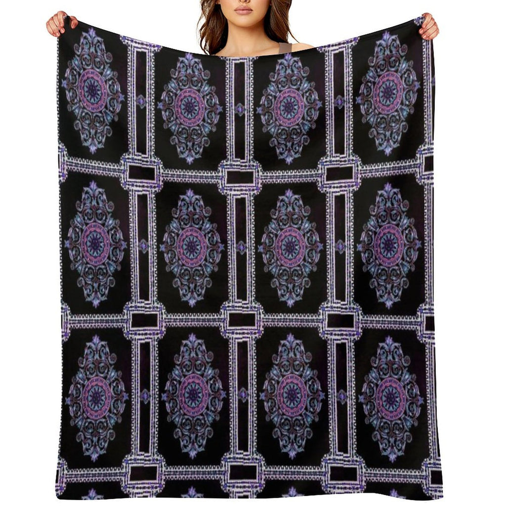 Floral Print - Purple Velvety-soft Throw Blanket