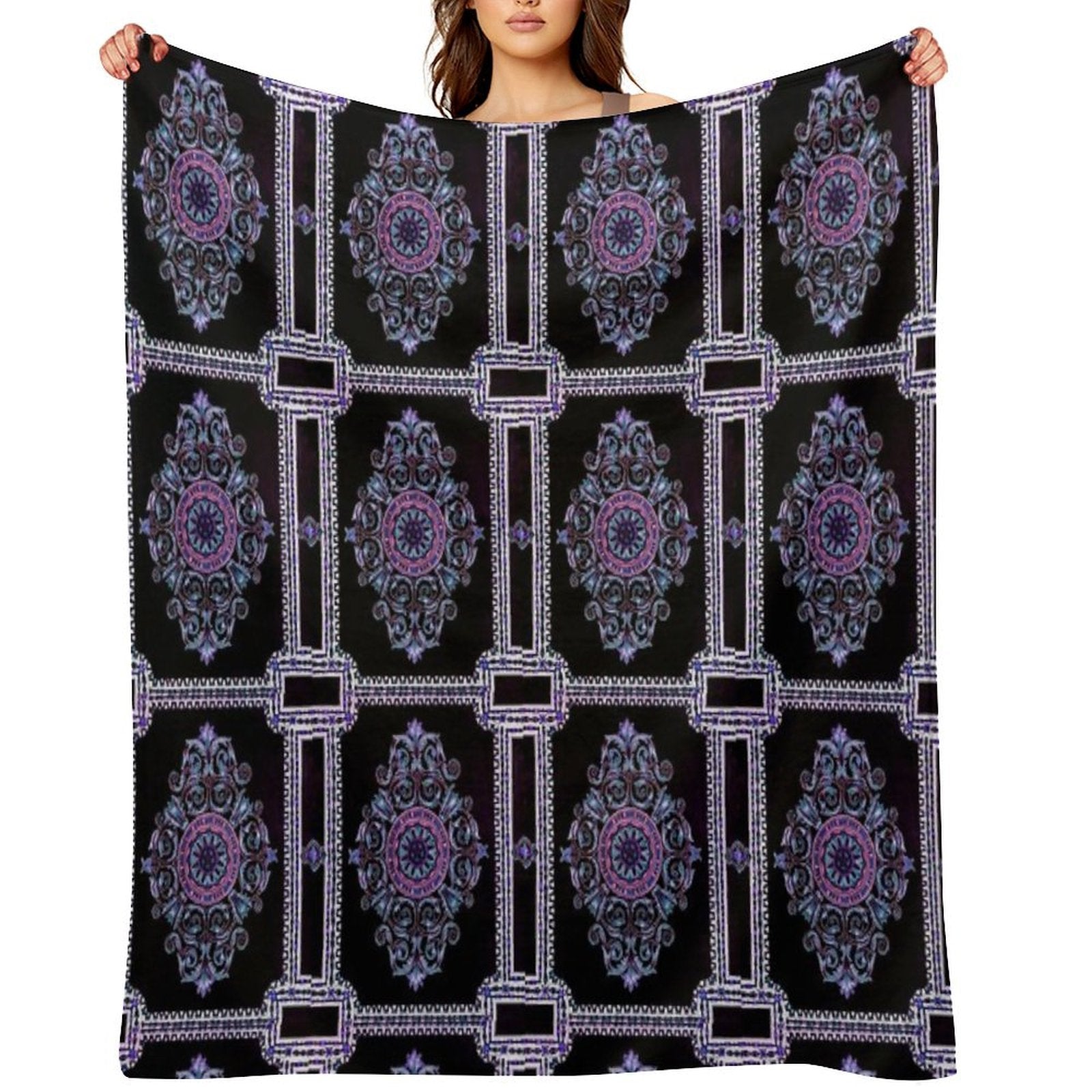 Floral Print - Purple Velvety-soft Throw Blanket