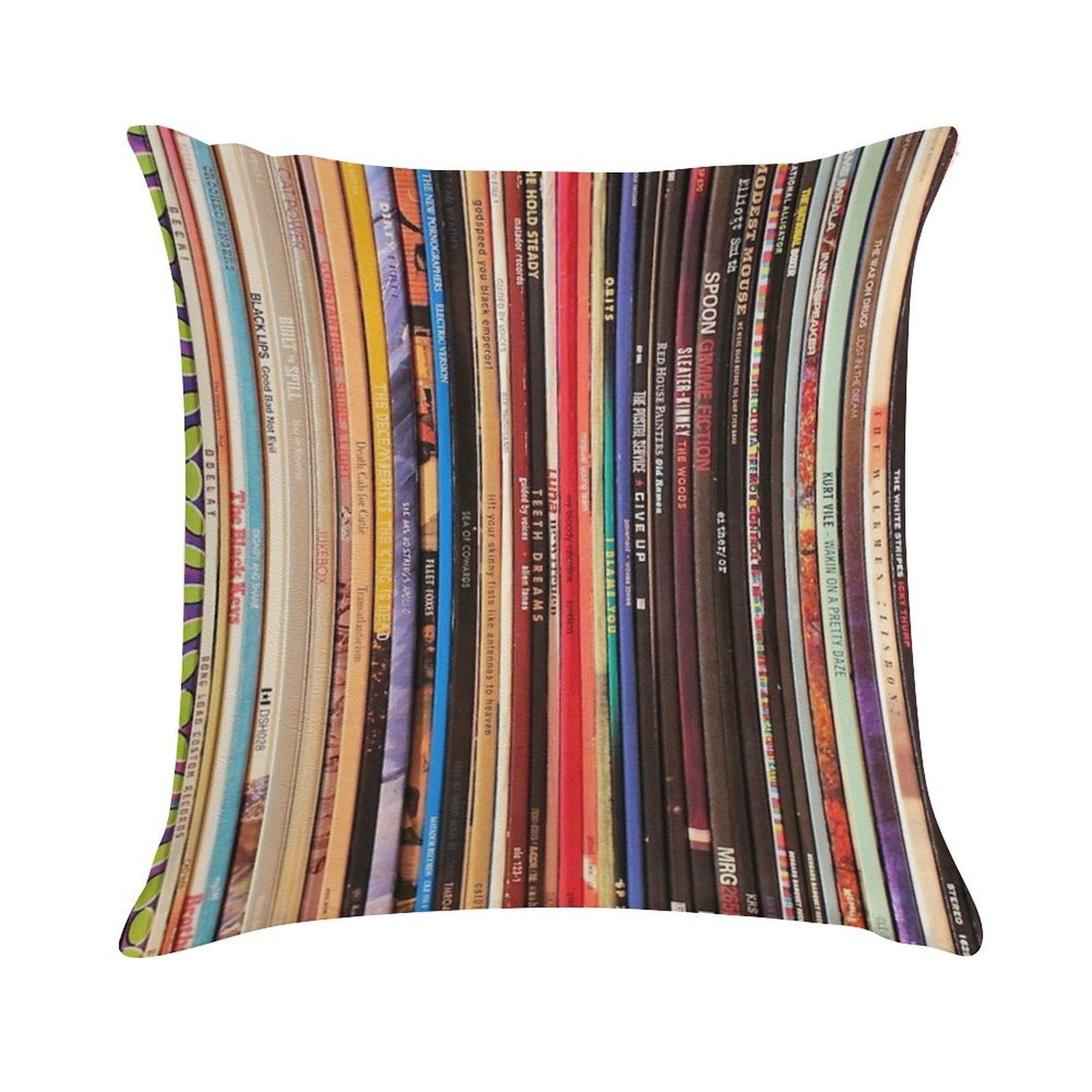 Indie Rock Vinyl Records Soft Anti-Pilling Throw Pillow