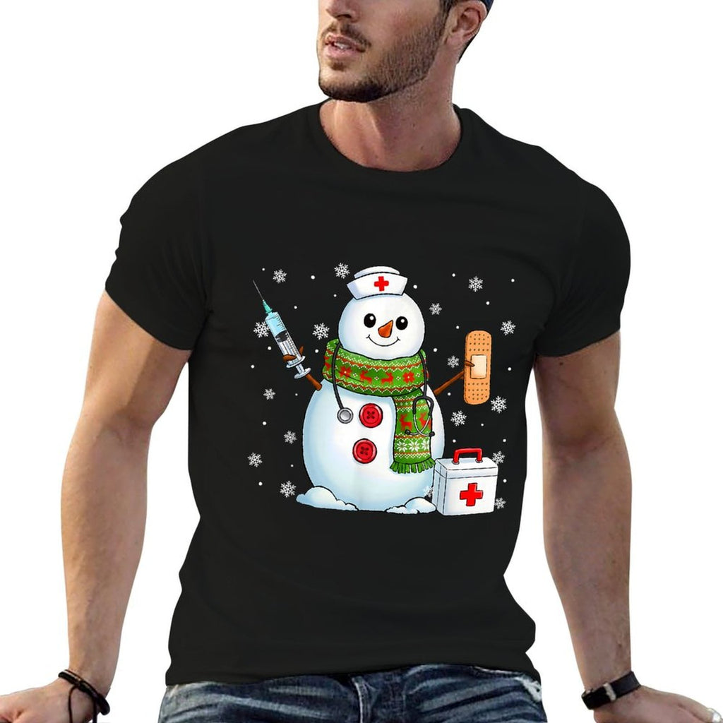 Funny Snowman Nurse Pjs Pajamas Christmas Xmas Women Men  Lightweight T-Shirt