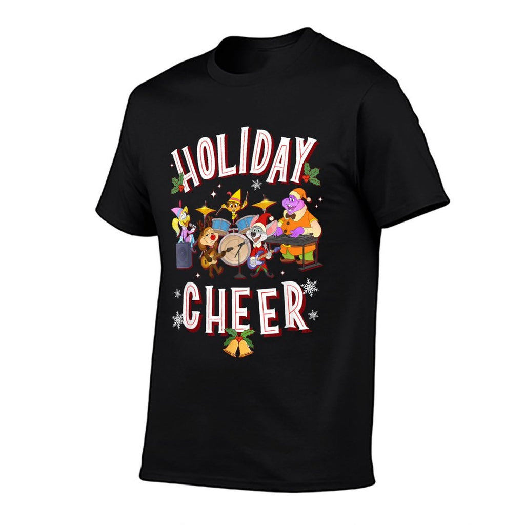 Chuck E. Cheese Christmas Holiday Cheer Group Shot  Polyester Blend T-Shirt