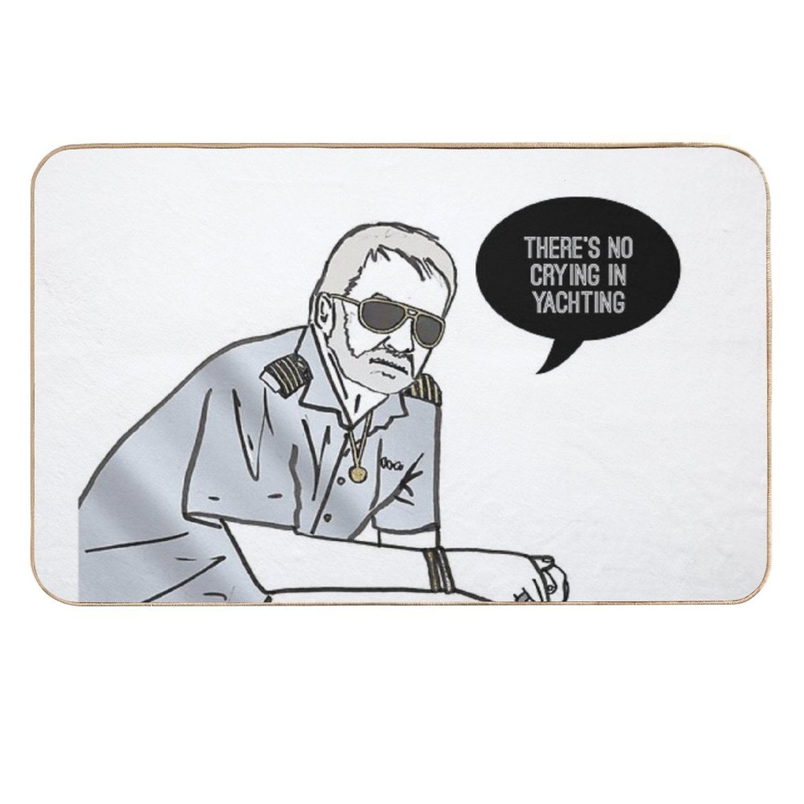 No Crying in Yachting  Slip-Resistant Bath Mat