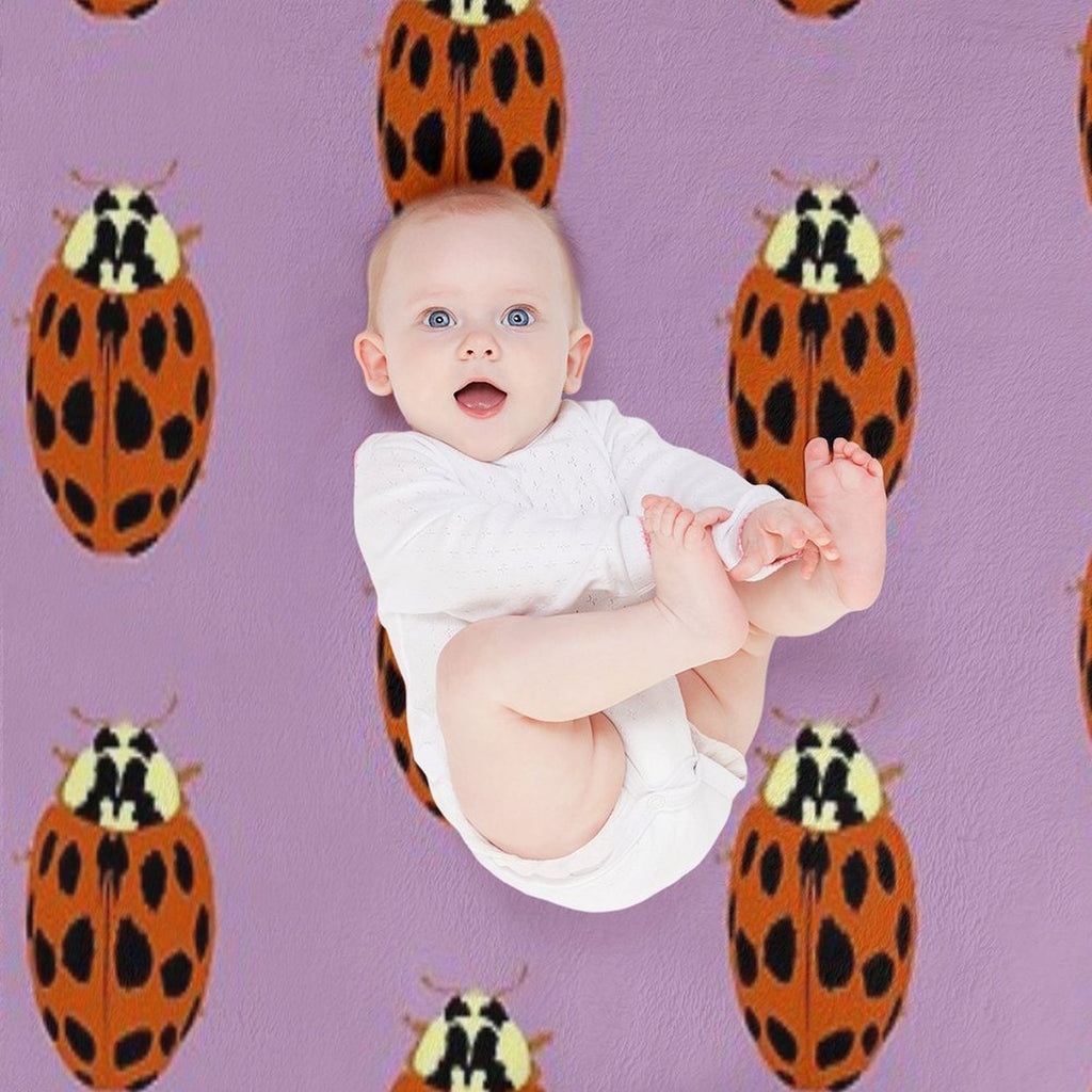 Hand-painted Ladybug – Nature Insect Illustration in A Loving Style Multi-functional Throw Blanket