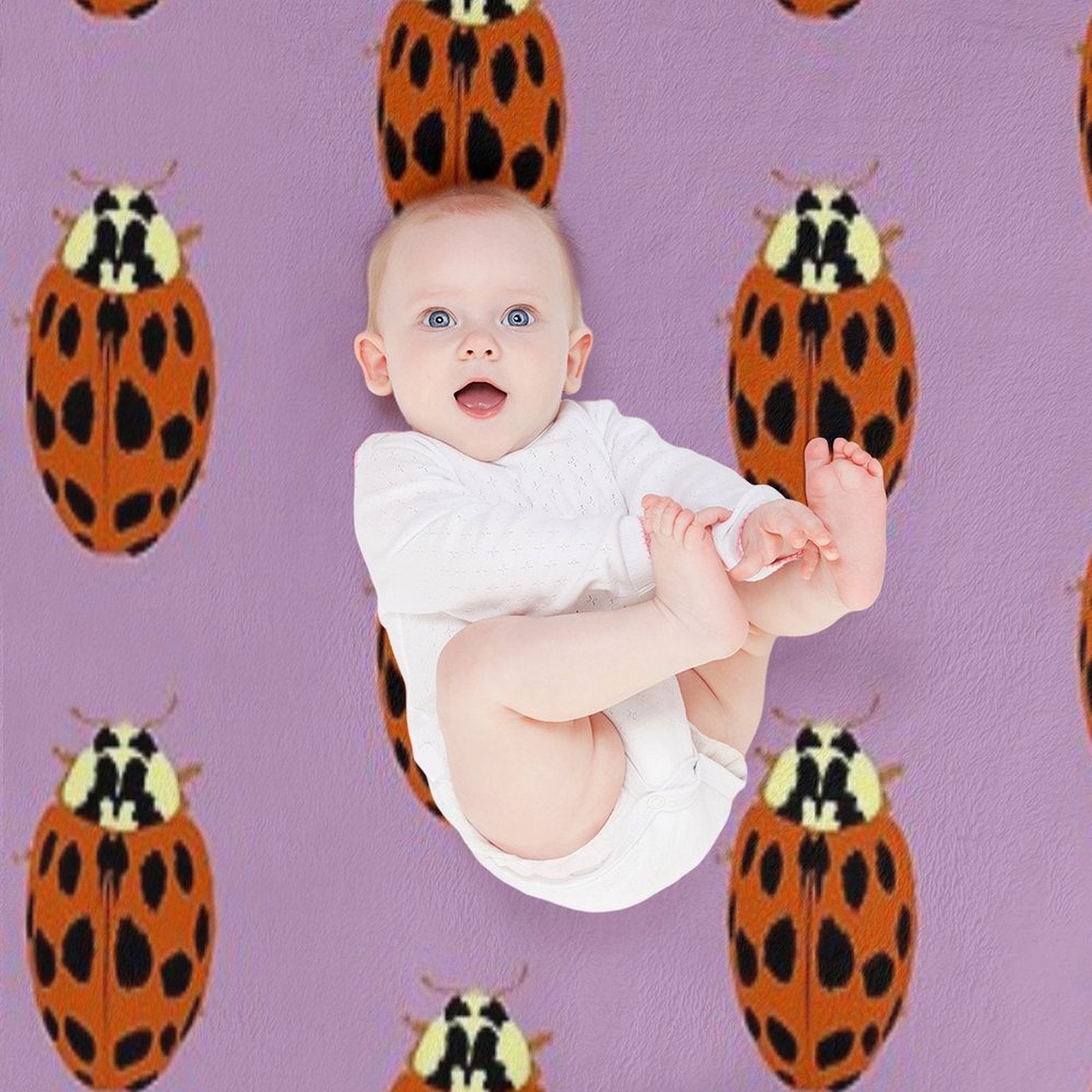 Hand-painted Ladybug – Nature Insect Illustration in A Loving Style Multi-functional Throw Blanket