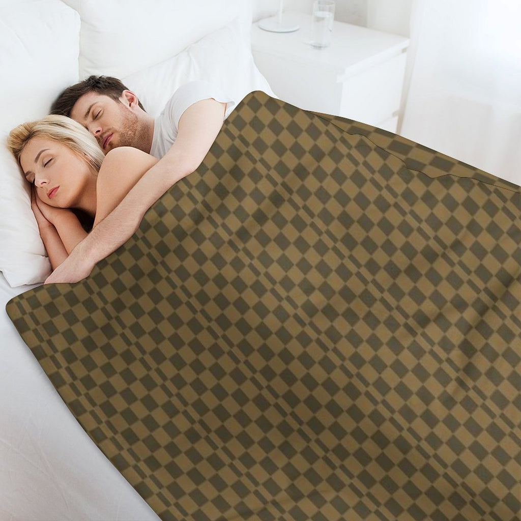 Lola Brown Check Quick-dry Throw Blanket