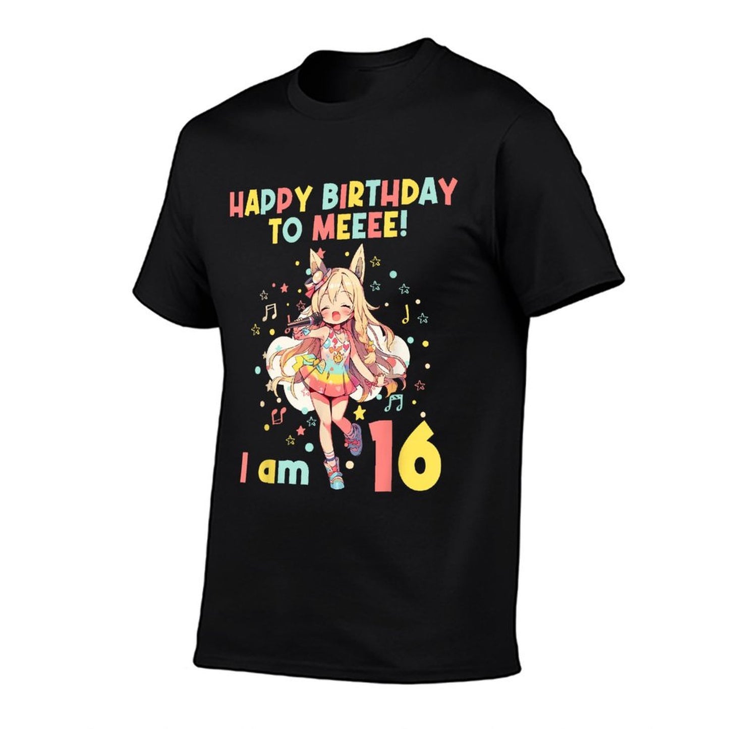16 Years Old 16th Birthday for Girl Anime 16 Birthday  Heathered Texture T-Shirt