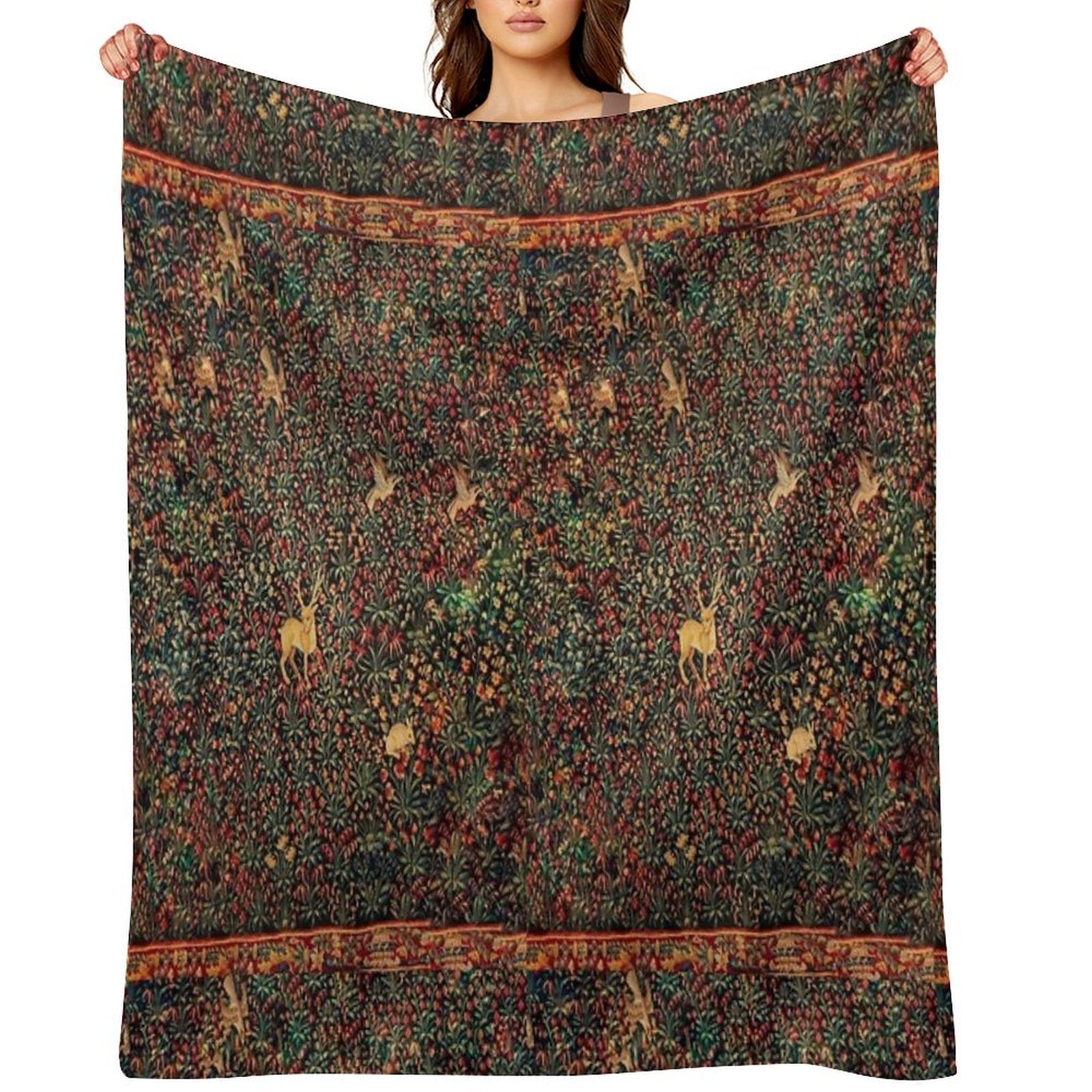 Medieval Tapestry Wrinkle-free Throw Blanket