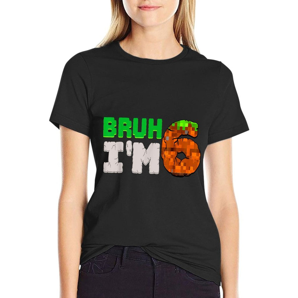 Birthday Boy It's My 6th Birthday I'm 6 Year Old Gamer Pixel  Polyester Blend T-Shirt