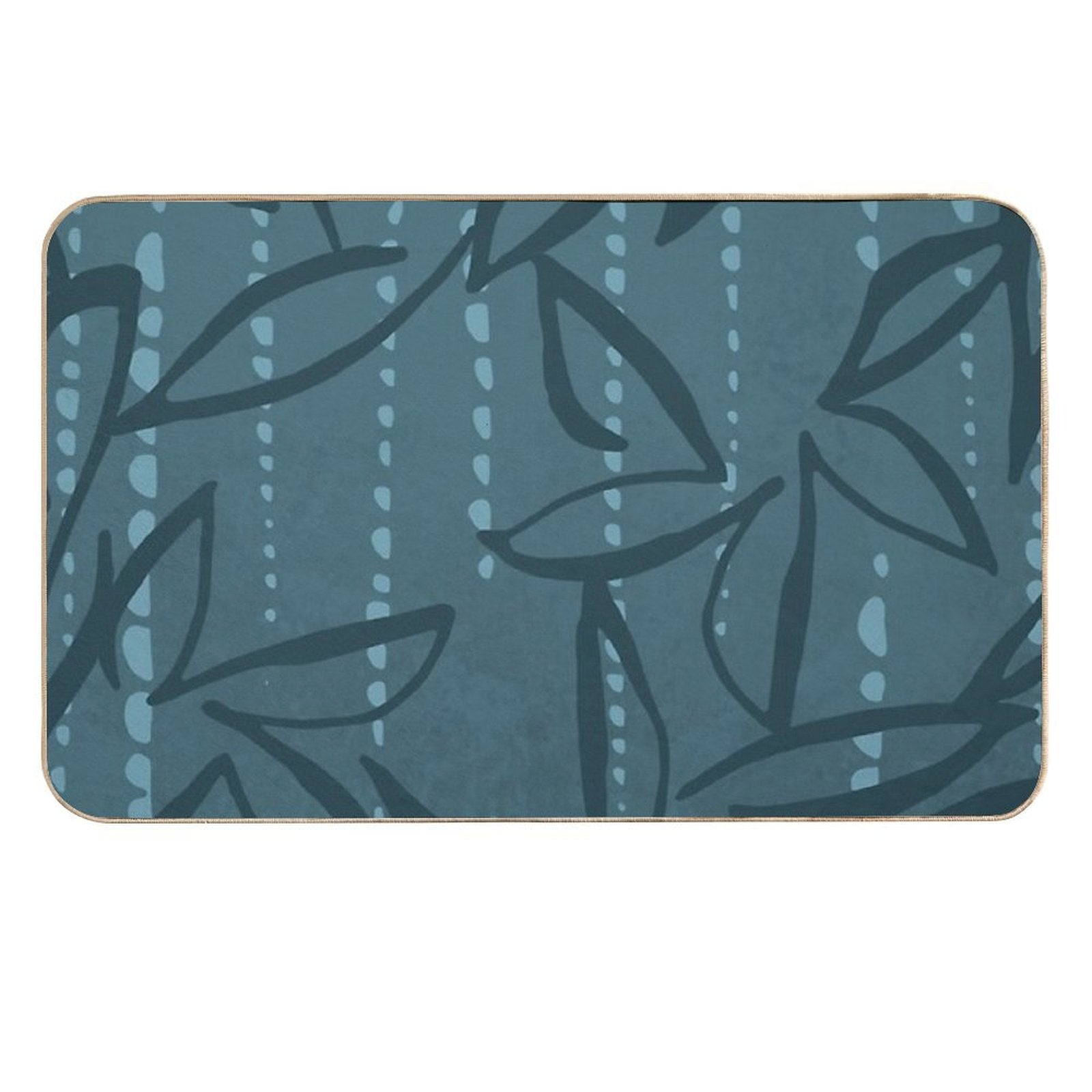 Teal Flowers  Toxin-Free Bath Mat