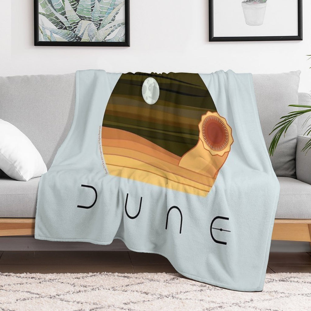 Dune Desert Night And Sandworm Travel-friendly Throw Blanket