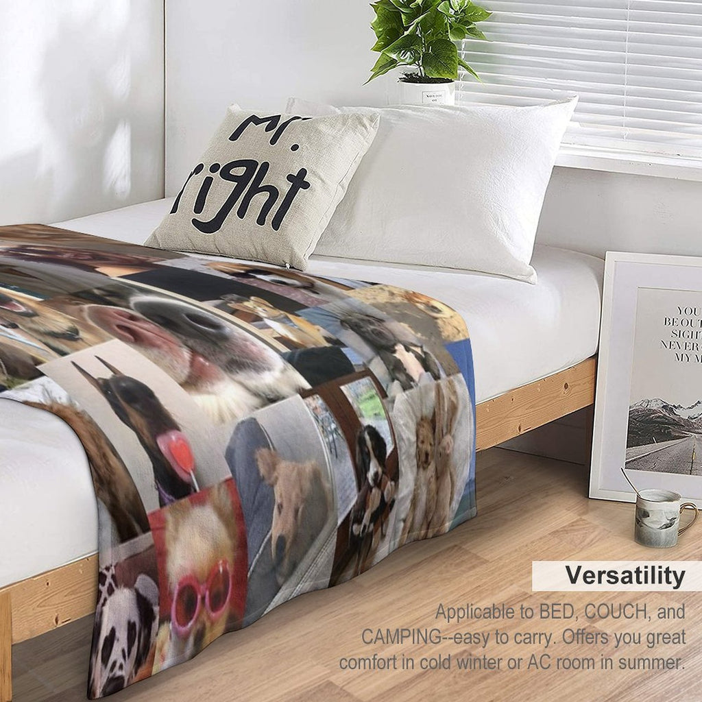 Dogs Aesthetic Collage Anti-pilling Throw Blanket