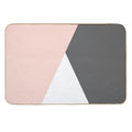 Elegant Blush Pink & Grey Geometric Triangles  Stain-Proof Bath Mat