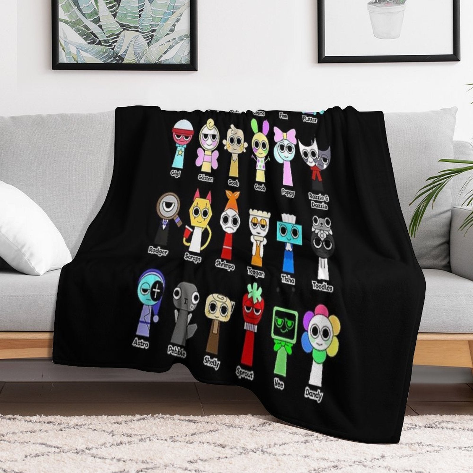 All Sprunki Phase 2 Horror Evil Scary Sprunki Boys Girls Premium Throw Blanket
