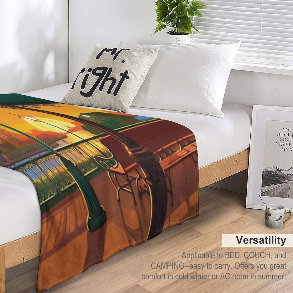 Sunset in Paris City Wrinkle-free Throw Blanket
