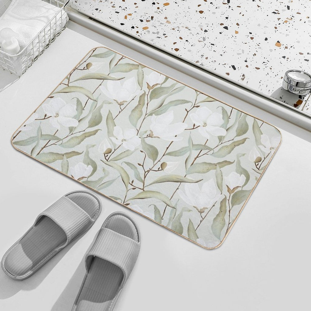 Magnolia Lane Floral Print  Easy Maintenance Bath Mat