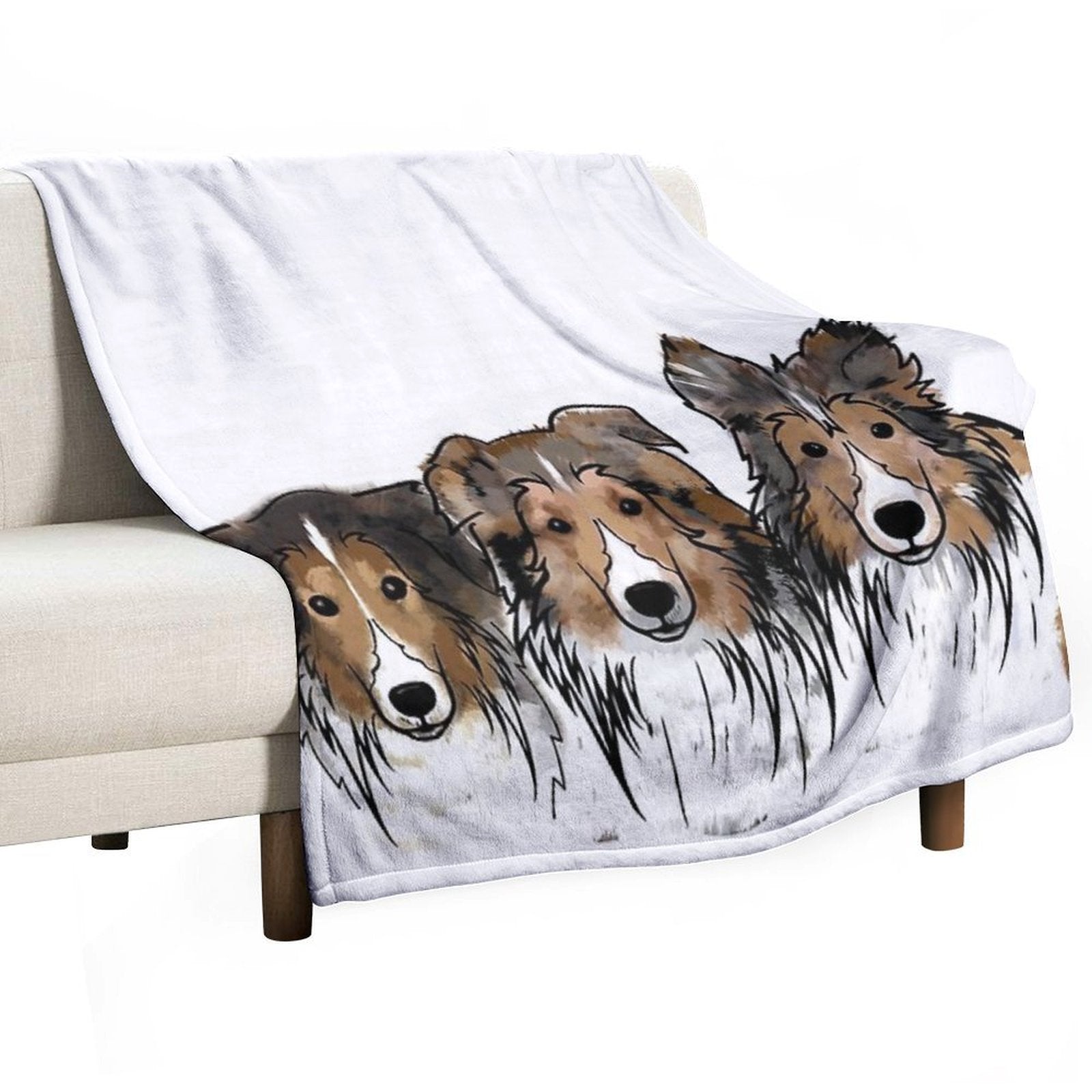 3 Shelties Sustainable Throw Blanket