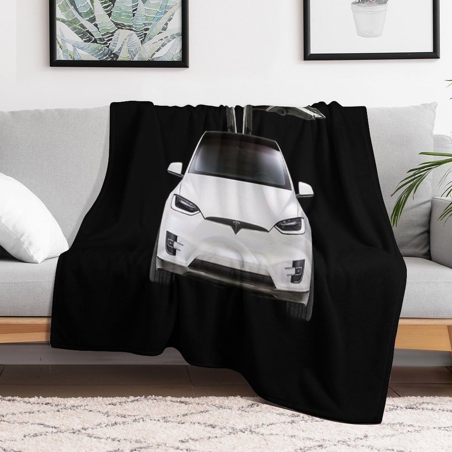 Model X, Tesla Model X Easy Care Throw Blanket