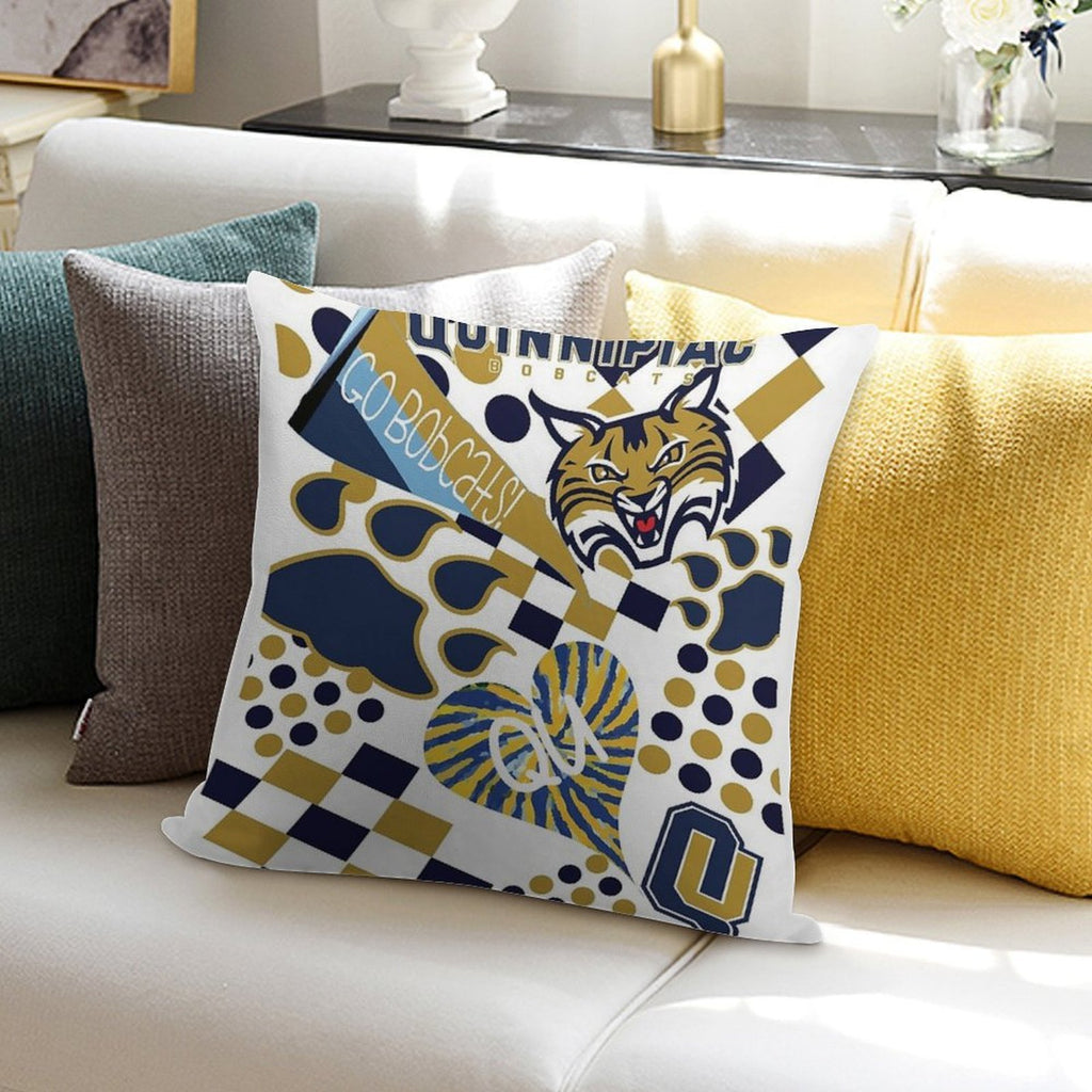 Quinnipiac University Collage Soft Reinforced Edging Throw Pillow