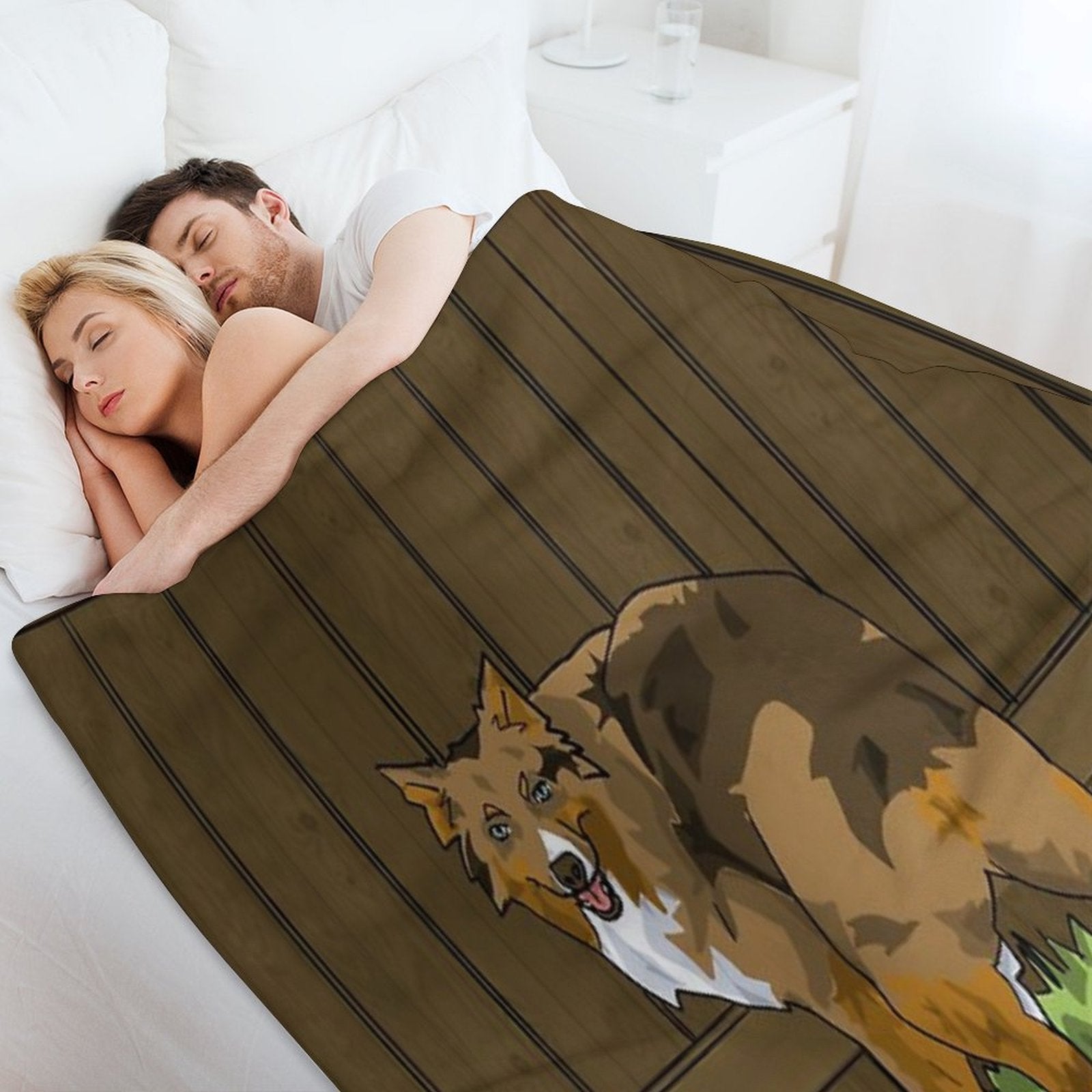 Funny Dog Pooping Plush Throw Blanket