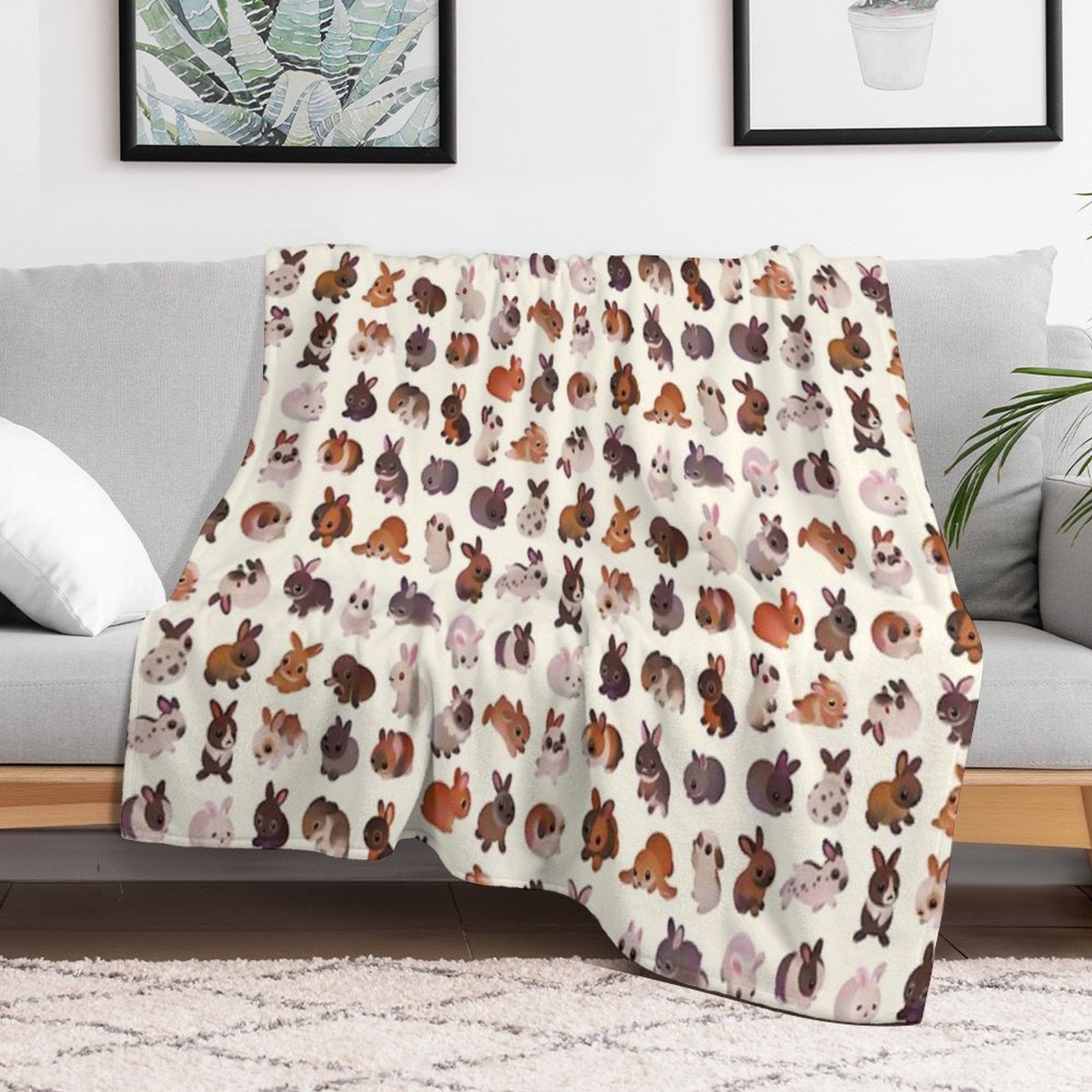 Bunny Day - Other Version Machine-washable Throw Blanket