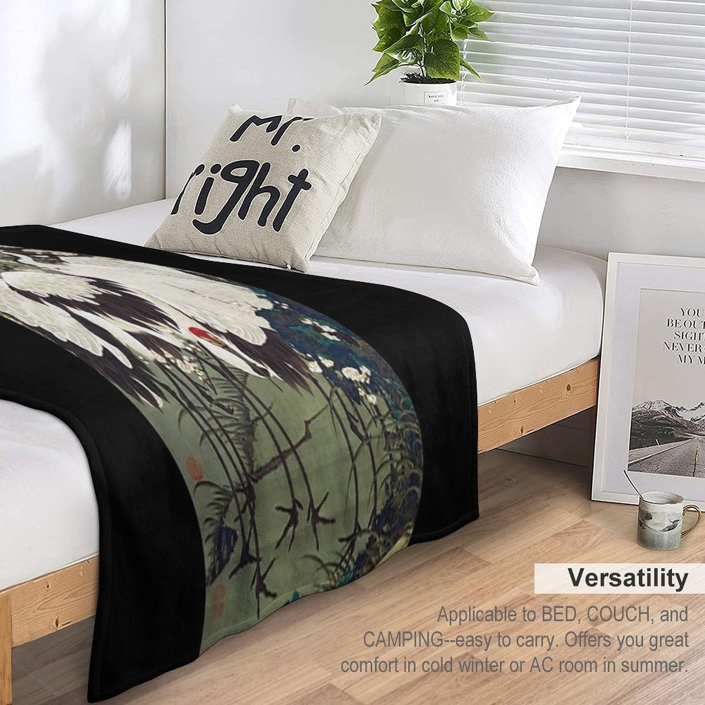 Favourite Artist - Plum Blossoms And Cranes - Ito Jakuchu Premium Throw Blanket