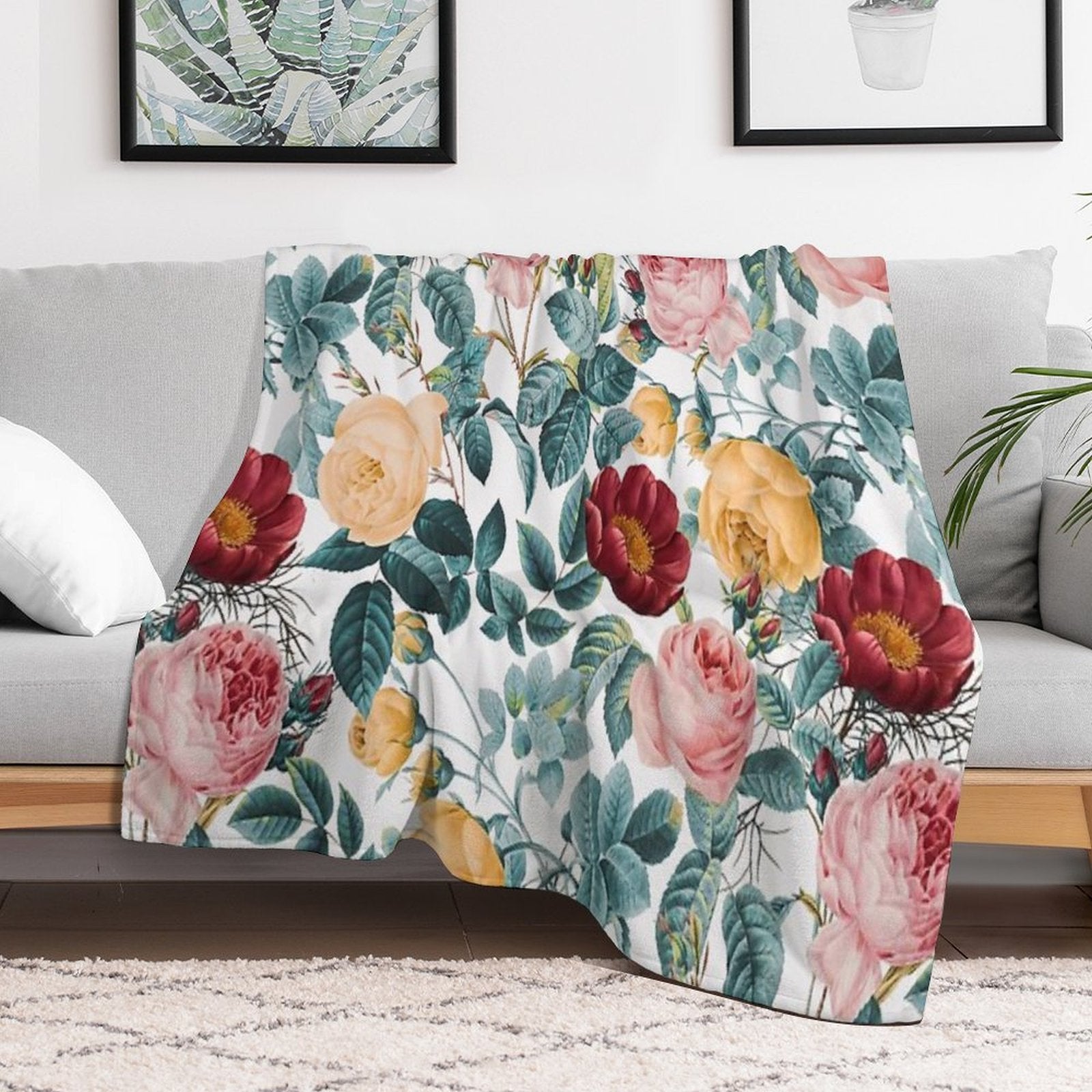 Vintage Garden VI Anti-pilling Throw Blanket