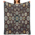 Rich Burgundy Floral Pattern with Cream Details Velvety-soft Throw Blanket