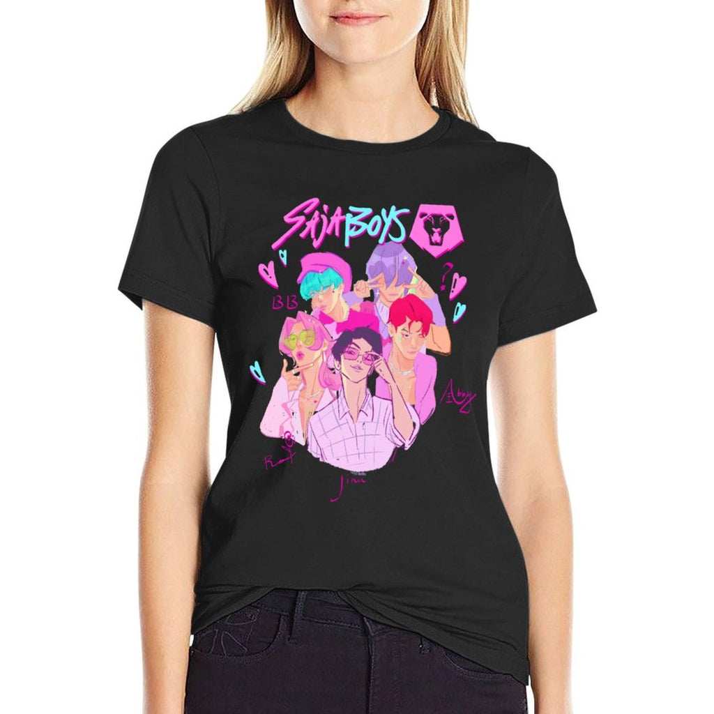 KPop Demon Hunters Saja Boys Heartthrob Officially Licensed  Polyester Blend T-Shirt