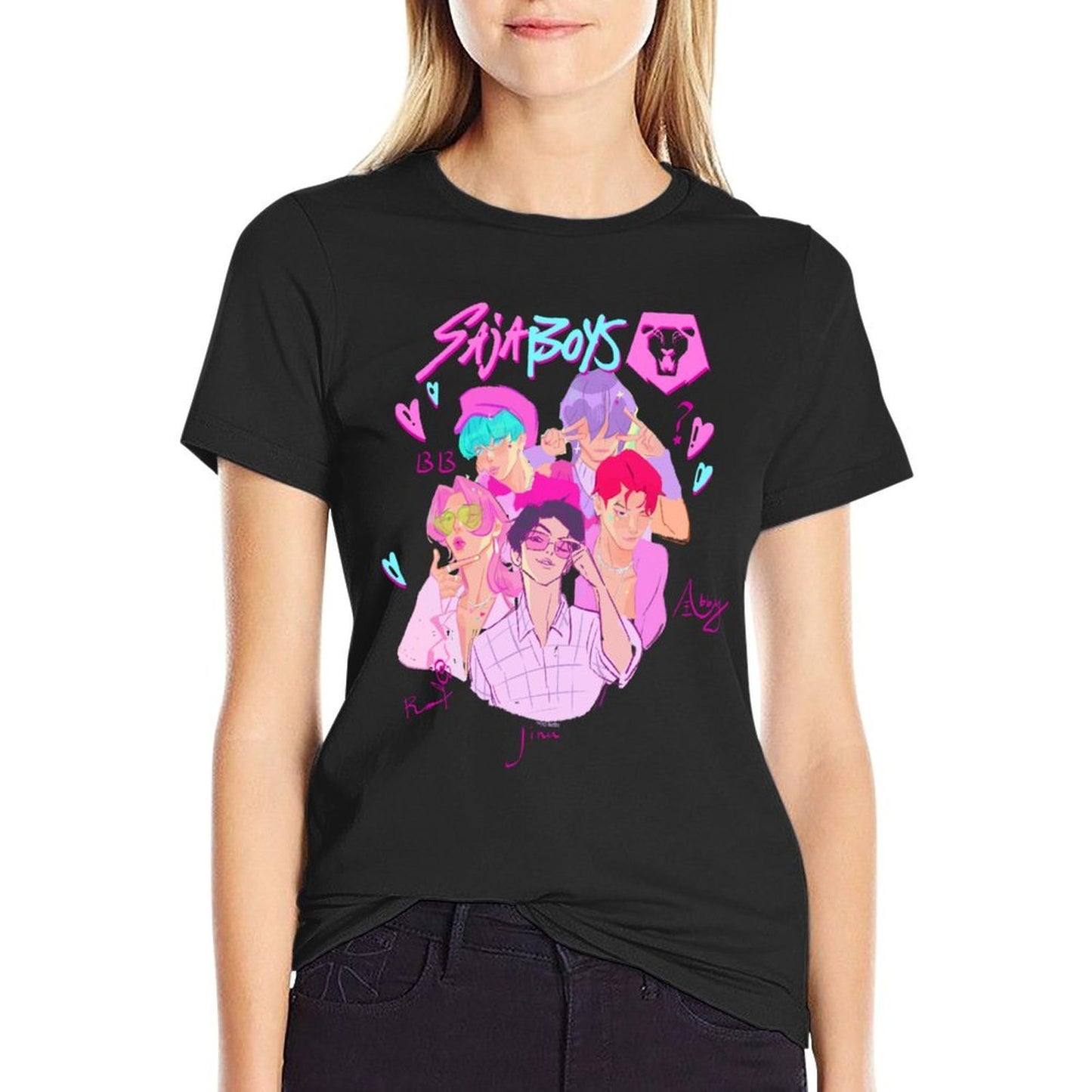 KPop Demon Hunters Saja Boys Heartthrob Officially Licensed  Polyester Blend T-Shirt