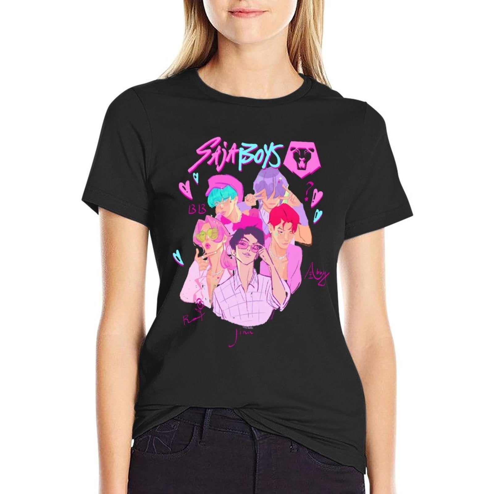 KPop Demon Hunters Saja Boys Heartthrob Officially Licensed  Polyester Blend T-Shirt