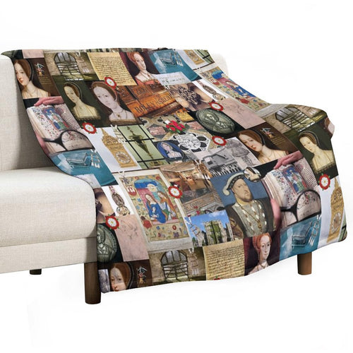 Anne Boleyn Collage Velvety-soft Throw Blanket