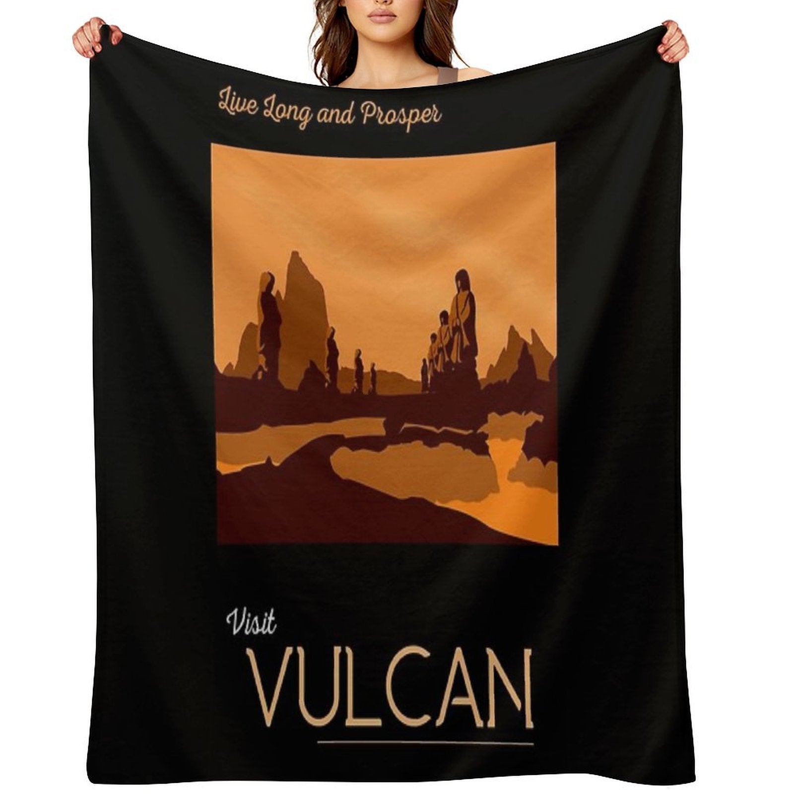 Vulcan Travel Poster Comfort Throw Blanket