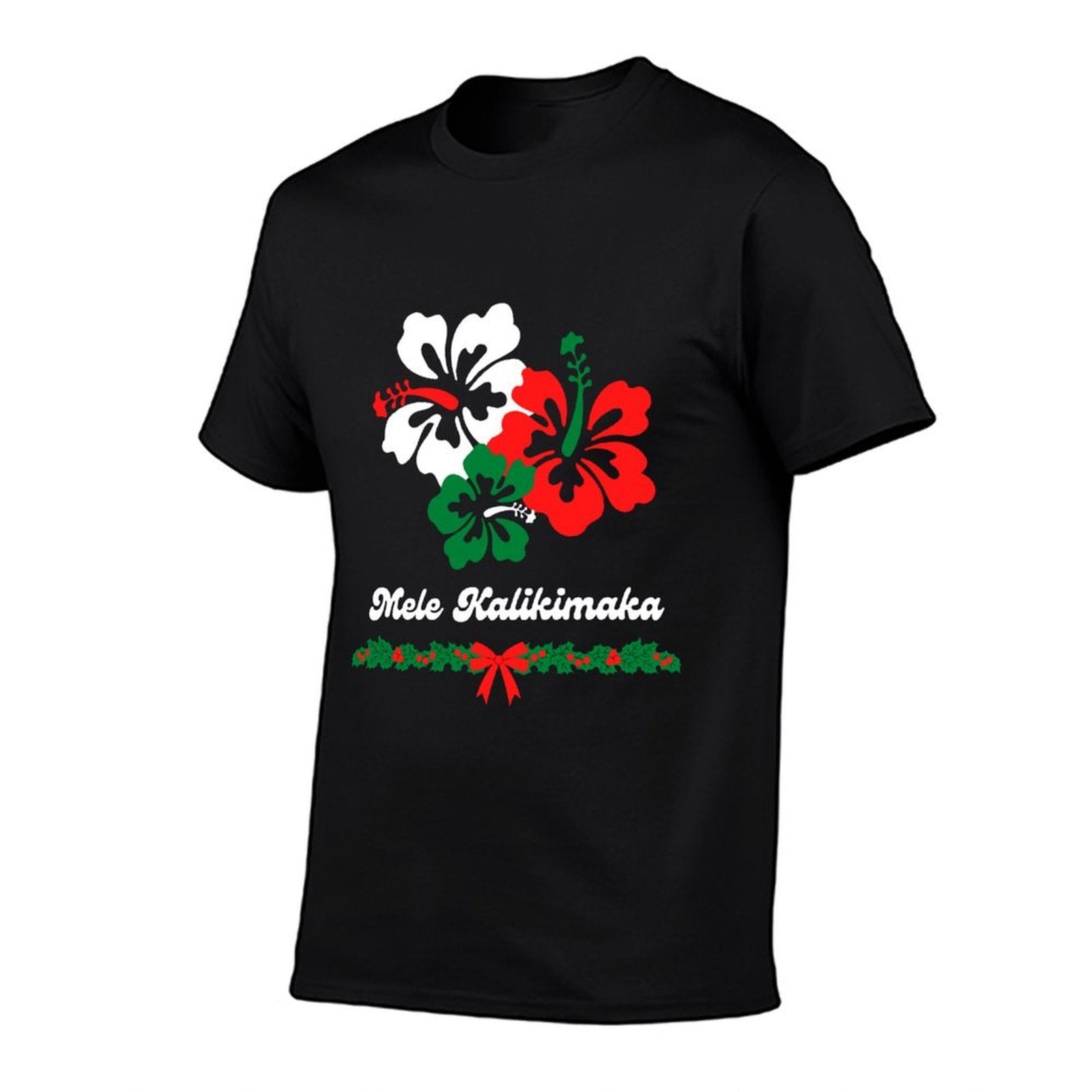 Mele Kalikimaka Hawaii Christmas Hawaiian Hibiscus Flower  Durable T-Shirt