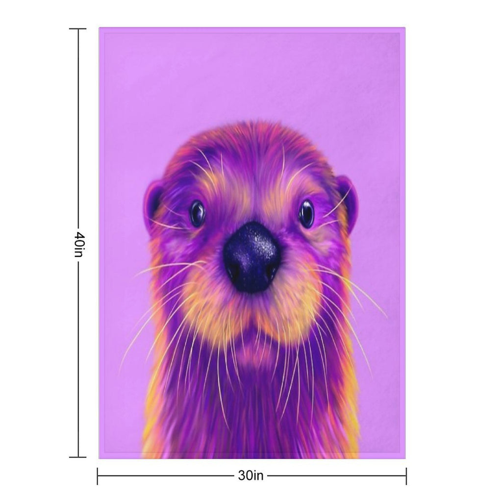 Purple Otter Compact Throw Blanket