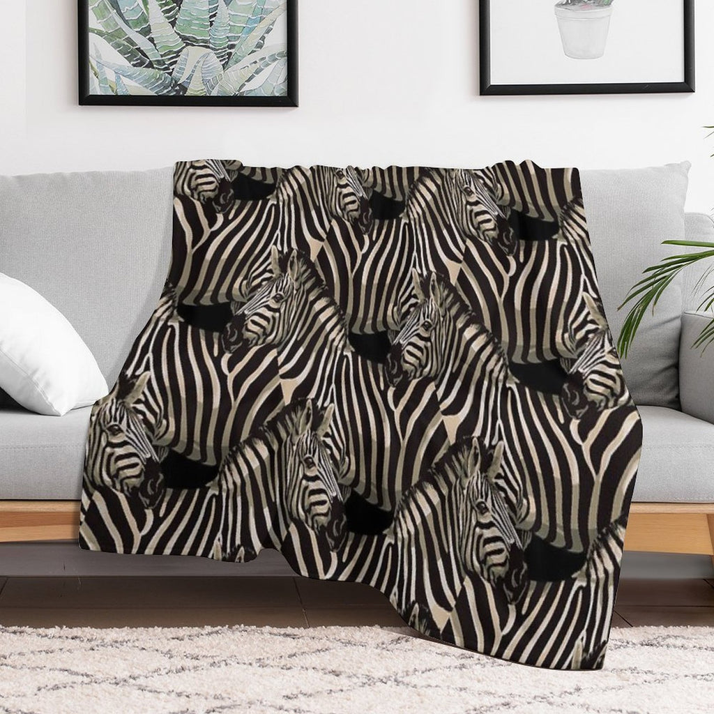 Realistic Rustic Zebra Pattern All-season Throw Blanket