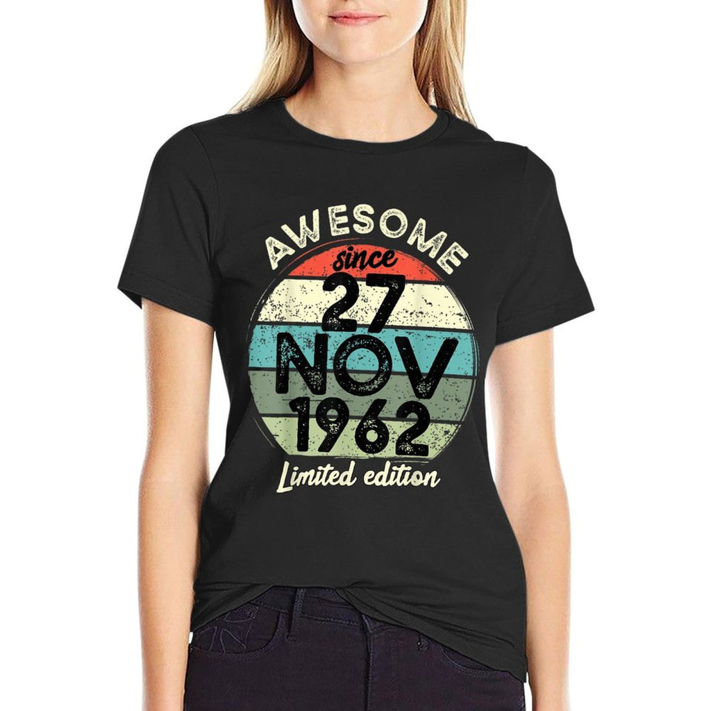 60 Year Old Birthday 27 November 1962 60th Birthday  Vintage-inspired T-Shirt